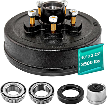 Trailer Brake Hub Drum 10" X 2-1/4" Kit 5 on 4.5" for 3500 Lbs Axle  22001K 008-247-05, 84546